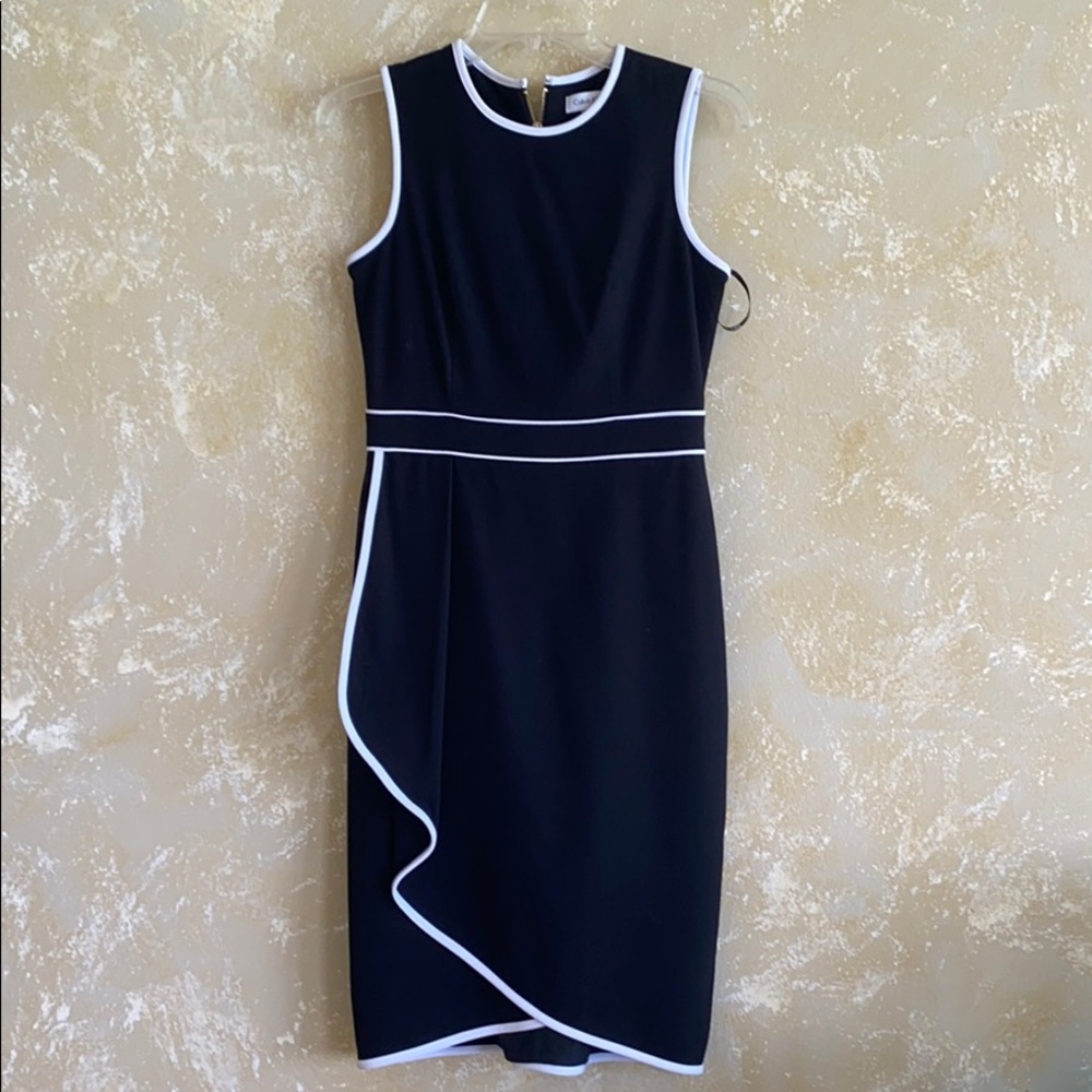 Calvin Klein work dress black and white size 2